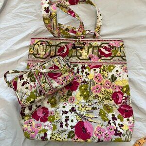 Vera Bradley "Make Me Blush" Purse and Wristlet (Set of 2)